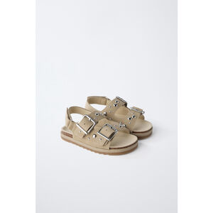 Zara Baby Studded Leather Sandals Size 8 US 24 EU